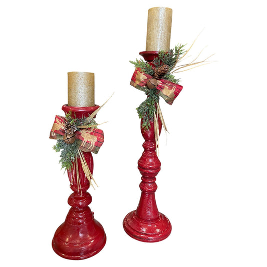 Decorative Red Candle Holders