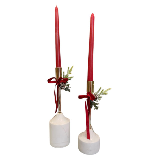 White-Red Candle Holder Design