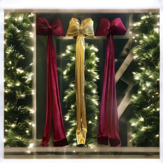 Long Bow Design in Gold/Red/Dark Red