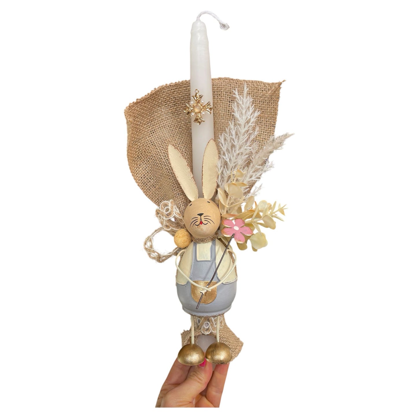 Blue Bunny Palm Candle