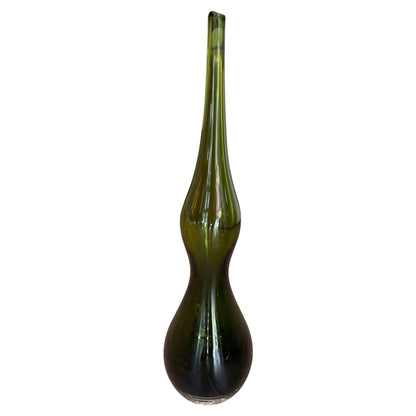 Vintage Olive Glass Vase