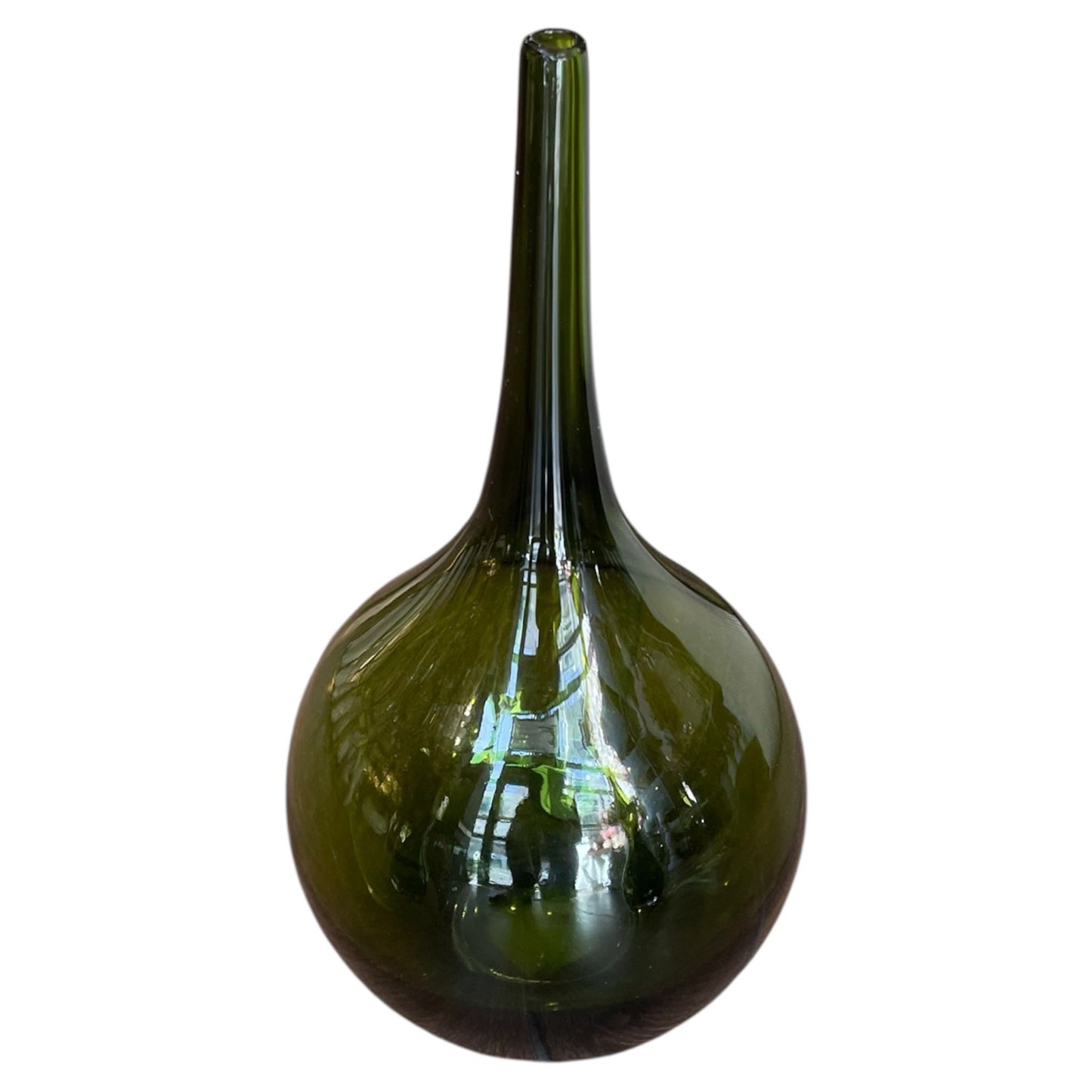 Vintage Olive Glass Vase