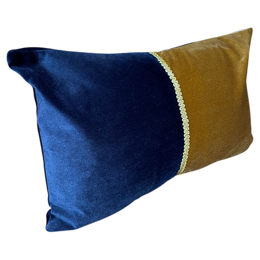 Rectangular Blue-Gold Pillow