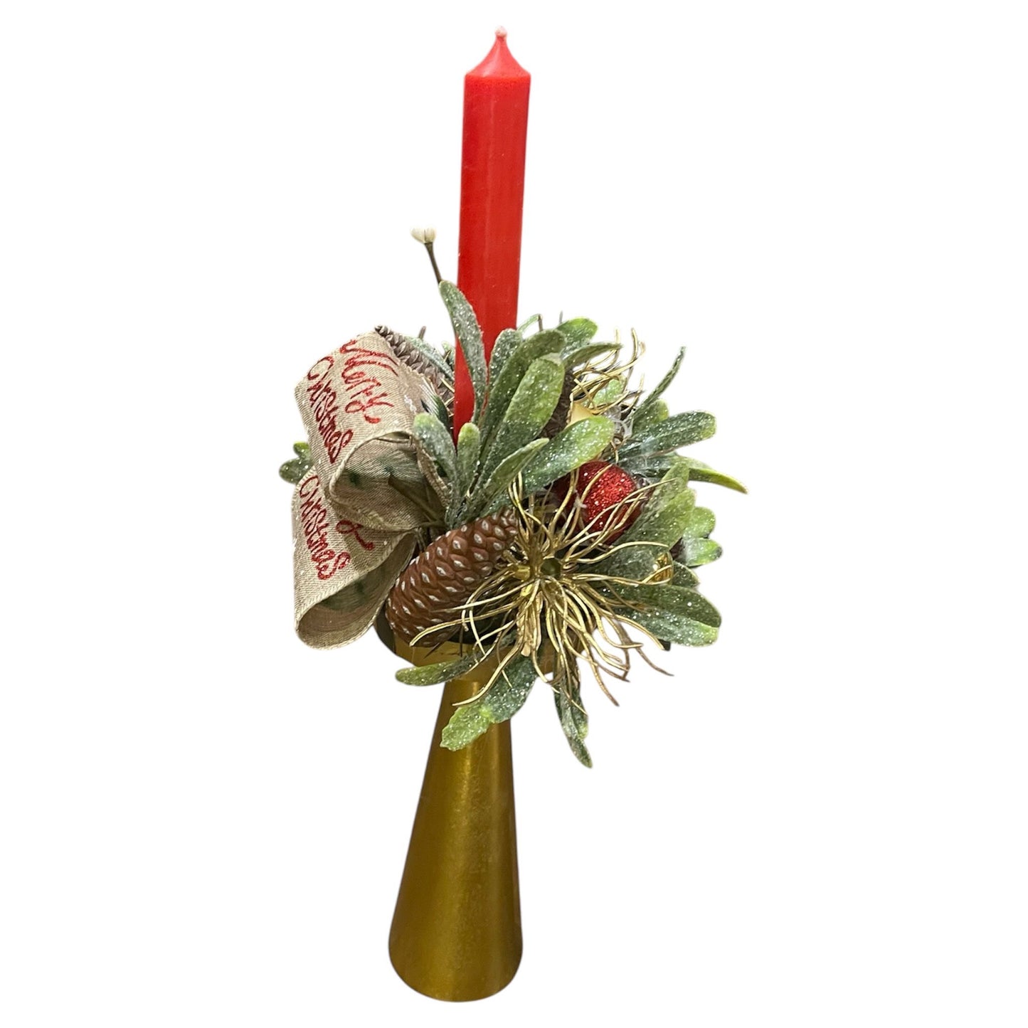 Decorative Red/Gold Candle Holder