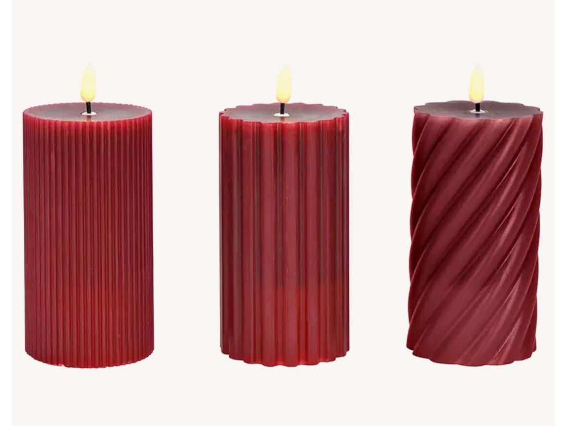 LED Red Flickering Wax Candle