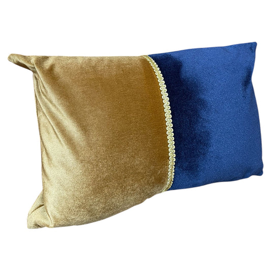 Rectangular Blue-Gold Pillow